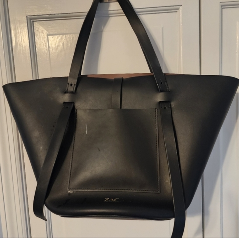 👜 Zac Posen Belay Large Colorblock Tote – French Roast & Black - Picture 14 of 16